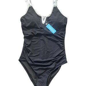 Younique Black and White One-Piece Swimwear Classic Design